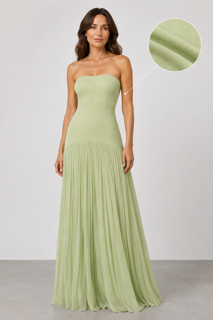 Vestido con diseño de hombros descubiertos