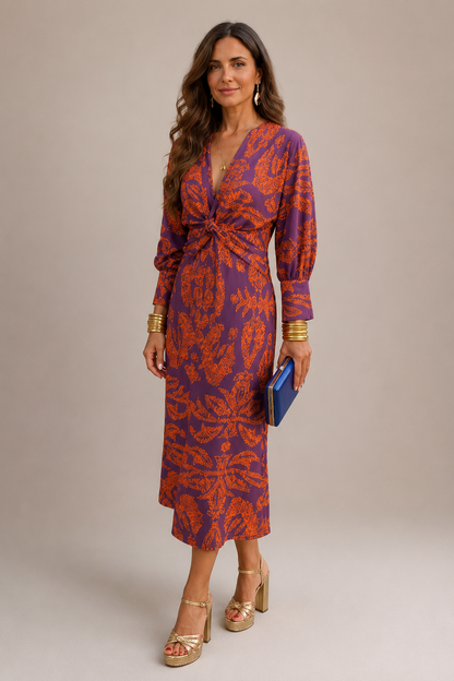 Vestido midi con estampado