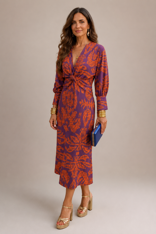 Vestido midi con estampado