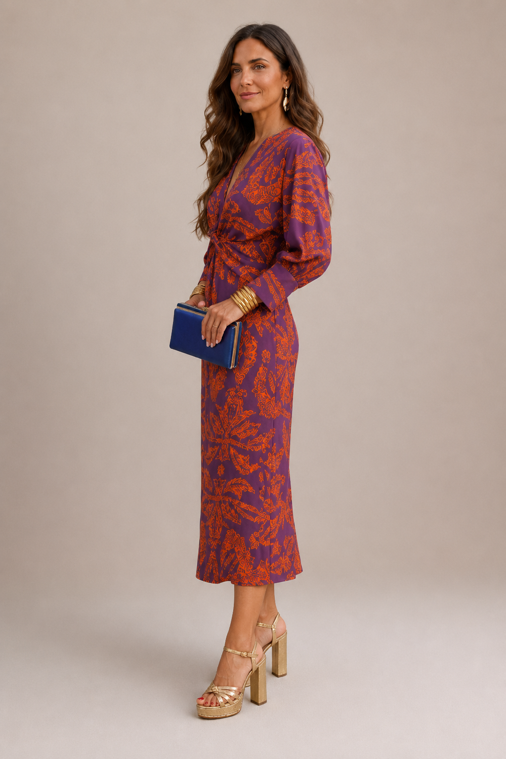 Vestido midi con estampado
