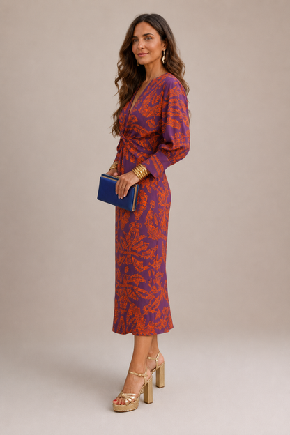 Vestido midi con estampado
