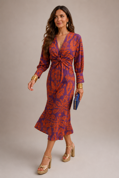 Vestido midi con estampado