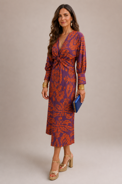 Vestido midi con estampado