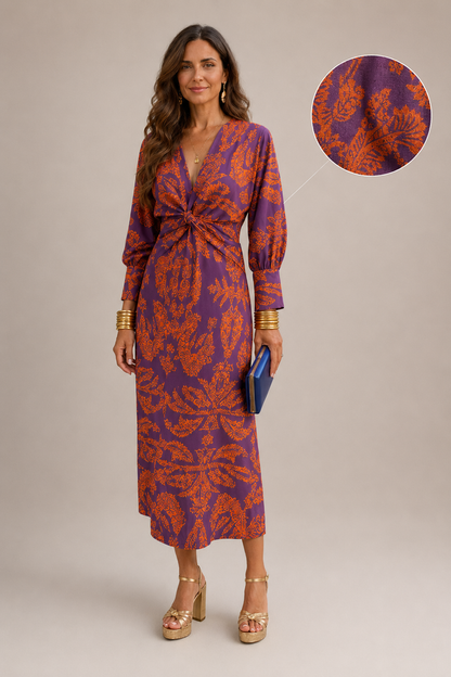 Vestido midi con estampado