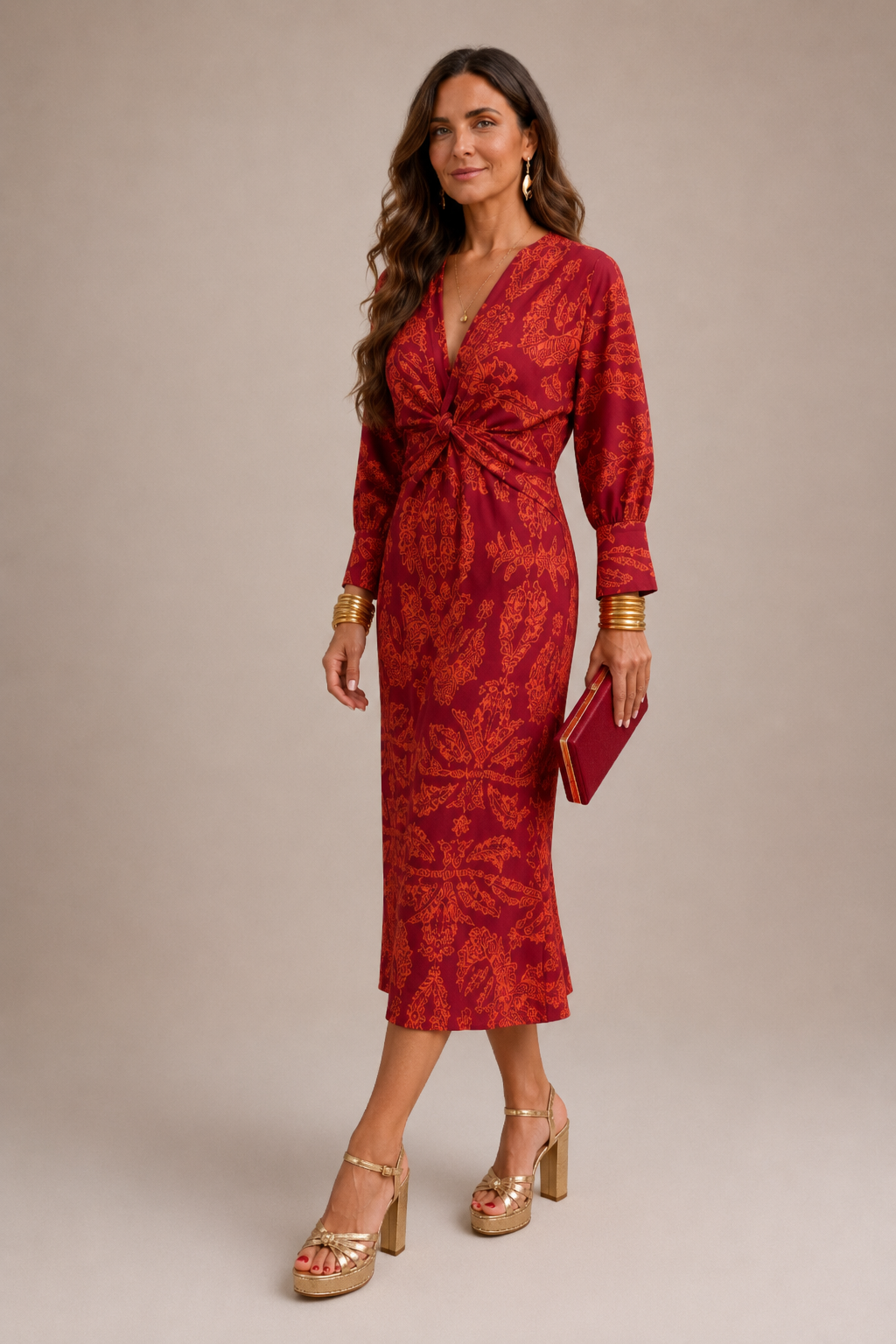 Julia | Vestido midi estampado