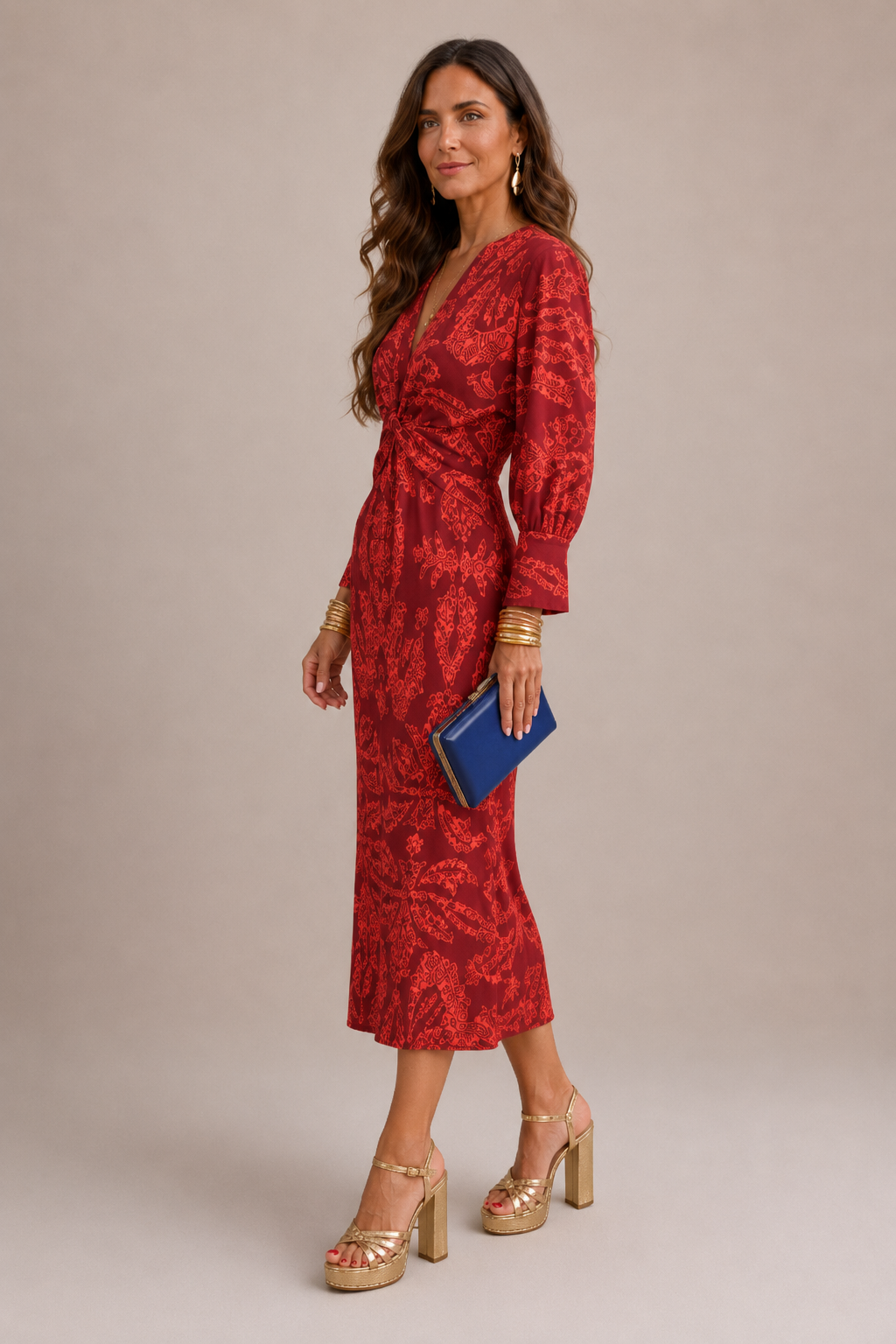 Julia | Vestido midi estampado