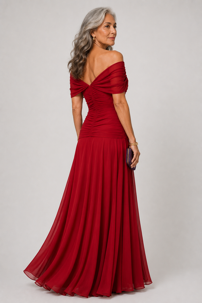 Vestido largo con escote en v