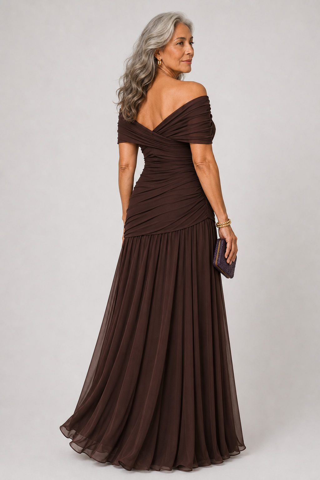 Vestido largo con escote en v
