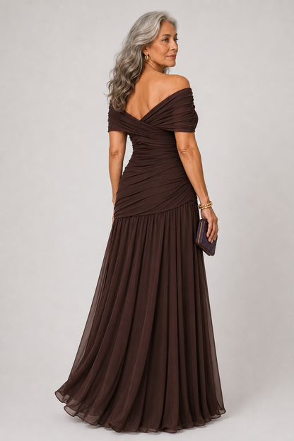 Vestido largo con escote en v