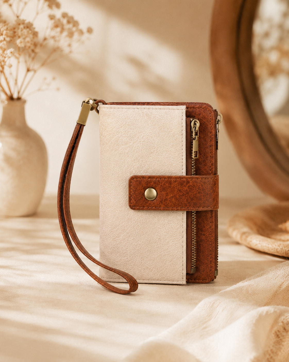 Cartera de mujer de piel con protección RFID
