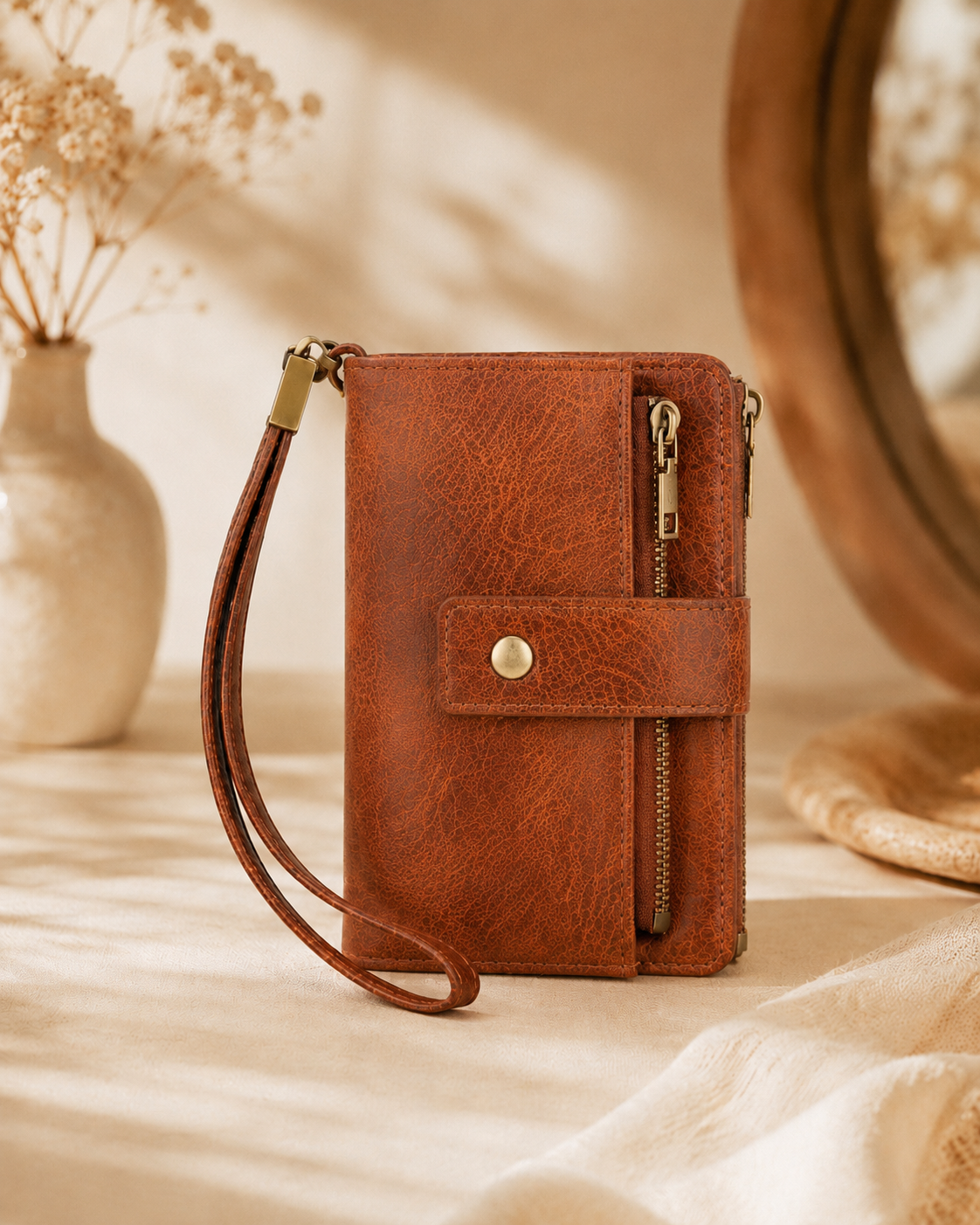 Cartera de mujer de piel con protección RFID