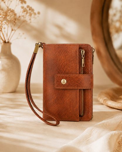 Cartera de mujer de piel con protección RFID
