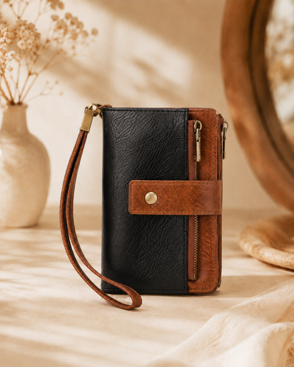 Cartera de mujer de piel con protección RFID