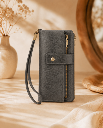 Cartera de mujer de piel con protección RFID