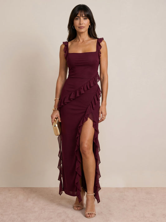 Marina | Vestido asimétrico con volantes