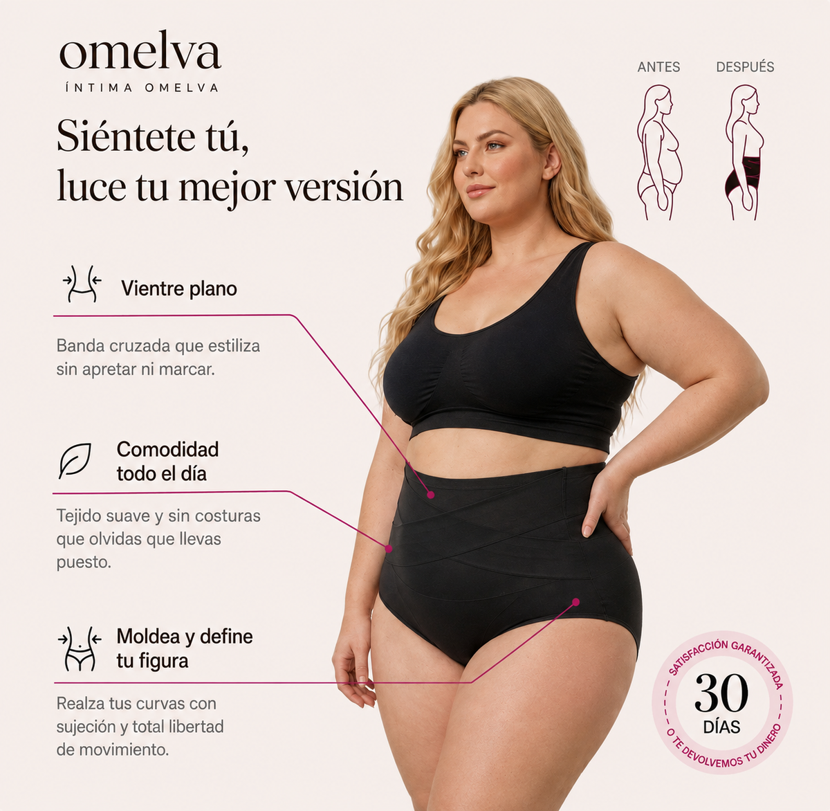 Siéntete tú, luce tu mejor versión: vientre plano, comodidad todo el día y moldea tu figura