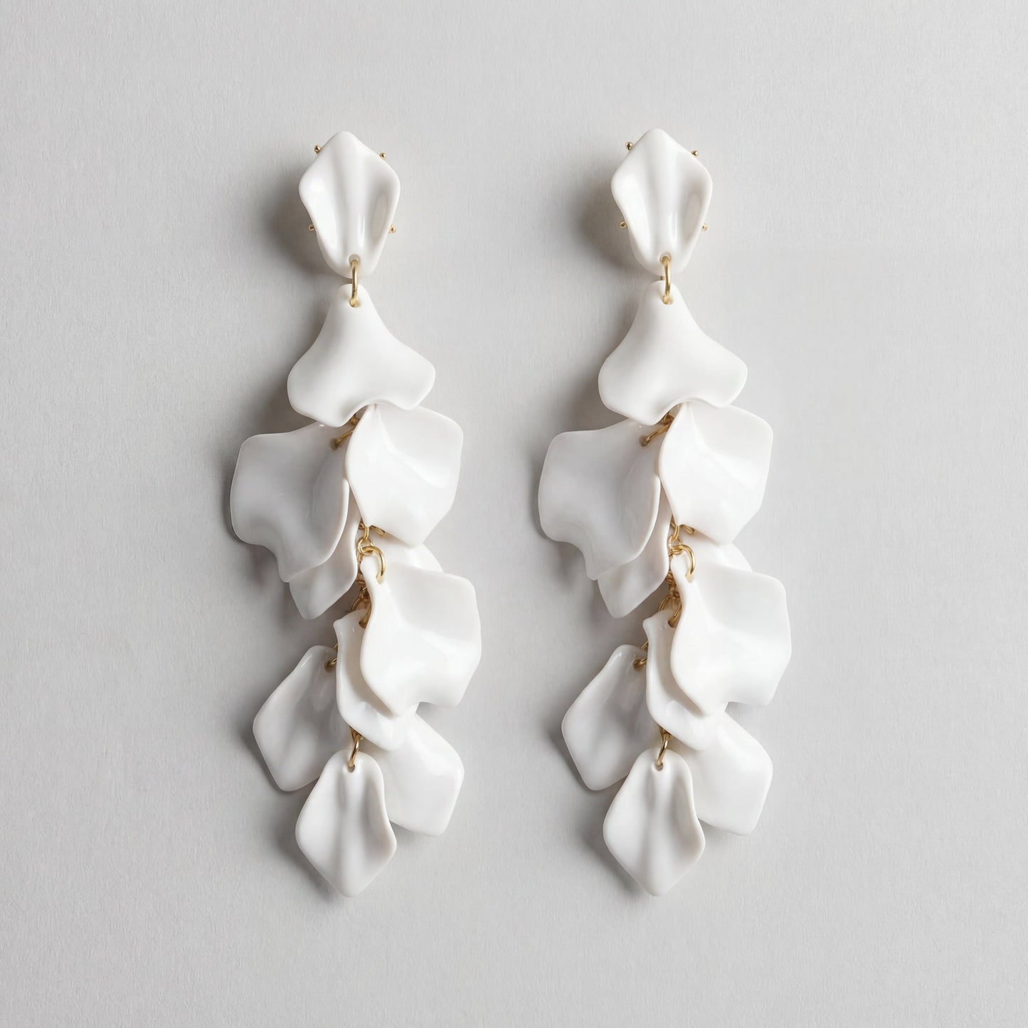 Pendientes de Gotas con Pétalos de Orquídea