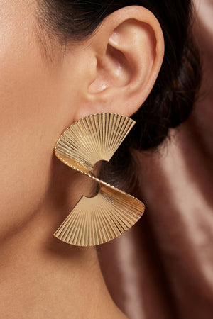 Pendientes de Metal Plisado