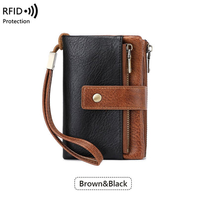 Cartera de mujer de piel con protección RFID