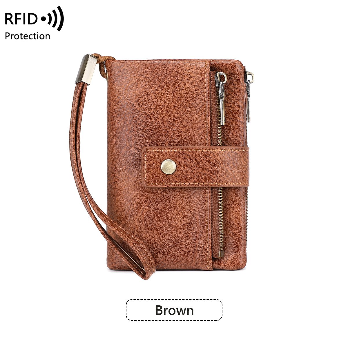 Cartera de mujer de piel con protección RFID