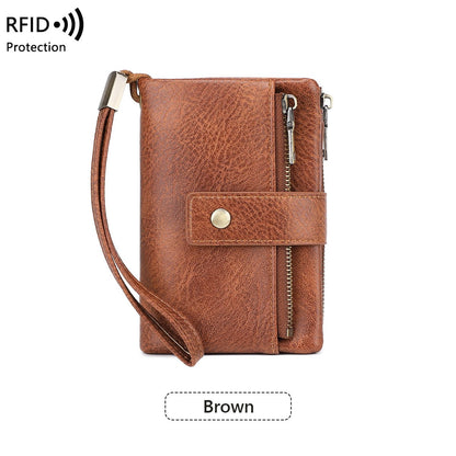 Cartera de mujer de piel con protección RFID