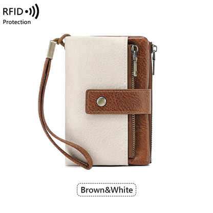 Cartera de mujer de piel con protección RFID