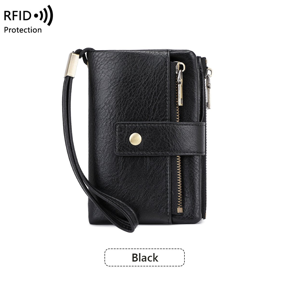 Cartera de mujer de piel con protección RFID