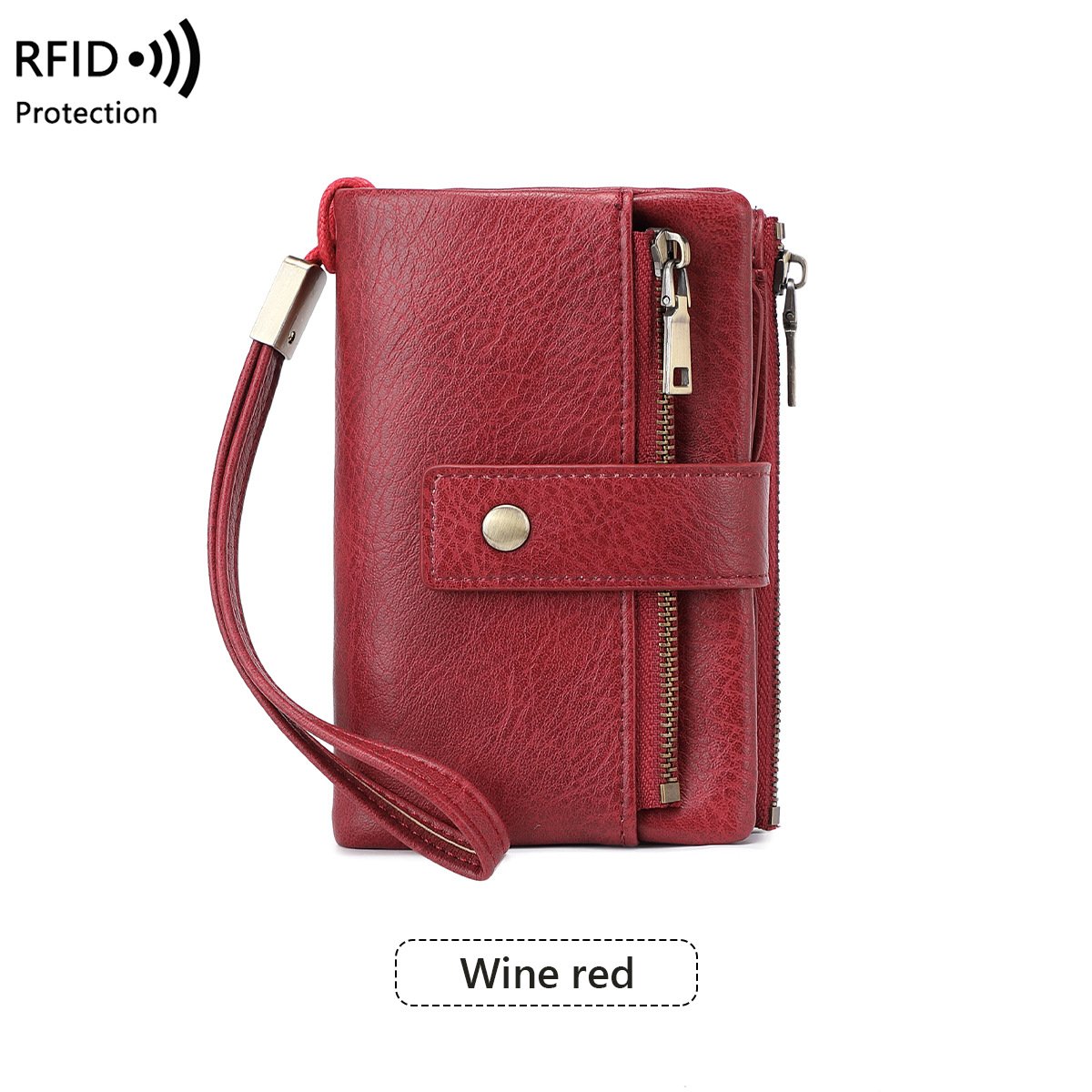 Cartera de mujer de piel con protección RFID