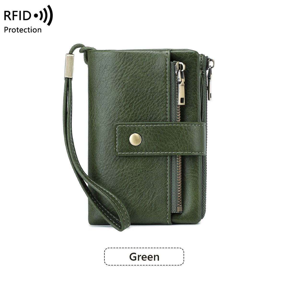 Cartera de mujer de piel con protección RFID