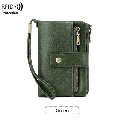 Cartera de mujer de piel con protección RFID