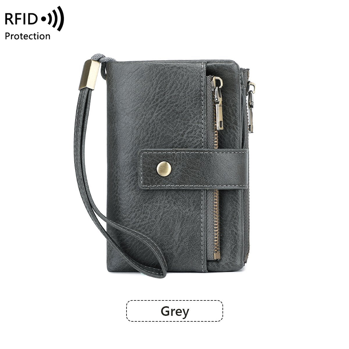 Cartera de mujer de piel con protección RFID