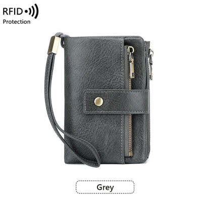 Cartera de mujer de piel con protección RFID