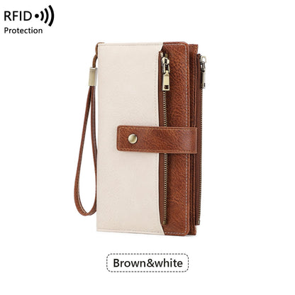 Cartera de mujer de piel con protección RFID