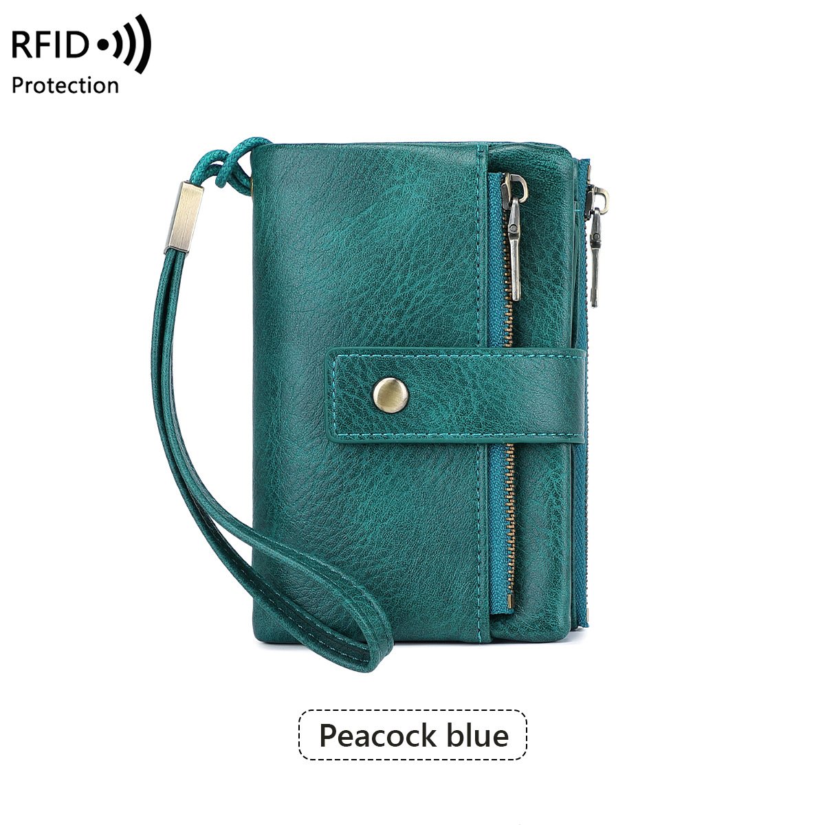 Cartera de mujer de piel con protección RFID