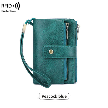 Cartera de mujer de piel con protección RFID