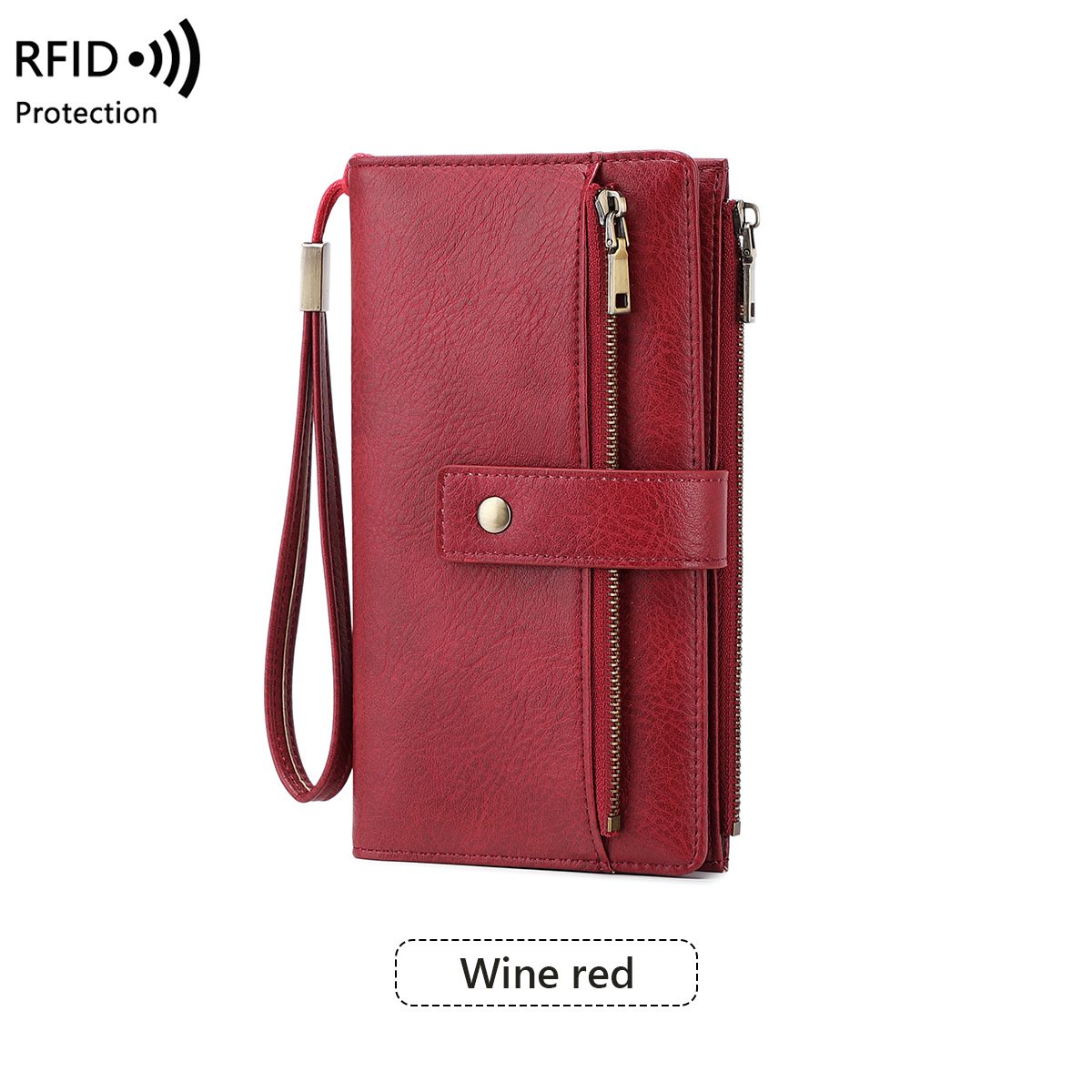 Cartera de mujer de piel con protección RFID