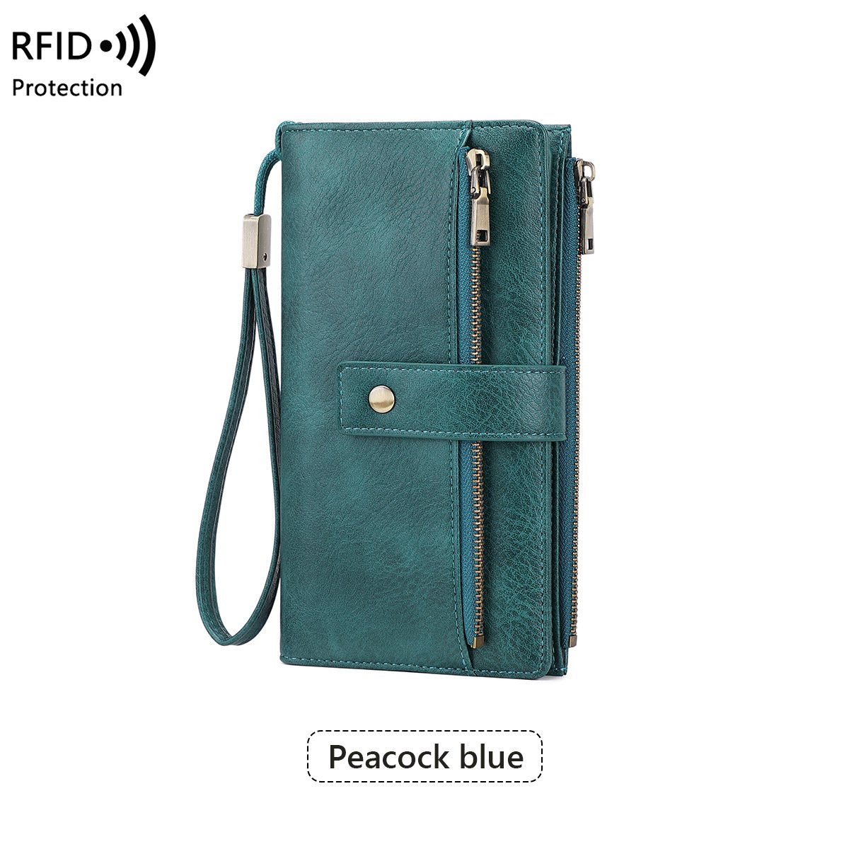 Cartera de mujer de piel con protección RFID