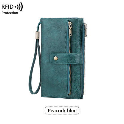 Cartera de mujer de piel con protección RFID