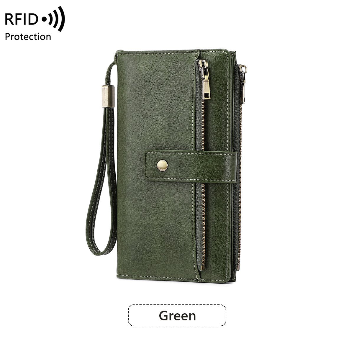 Cartera de mujer de piel con protección RFID