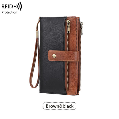 Cartera de mujer de piel con protección RFID