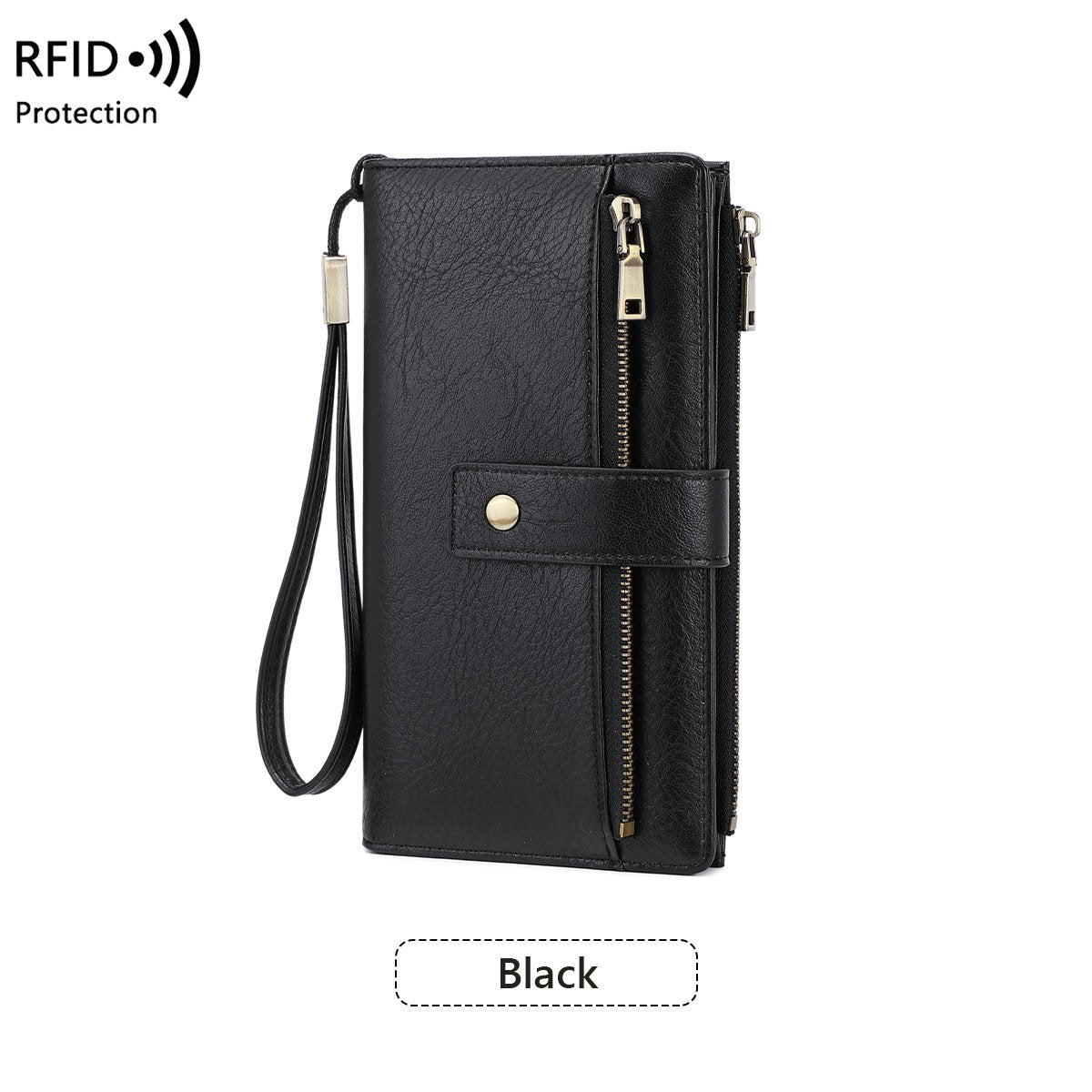Cartera de mujer de piel con protección RFID