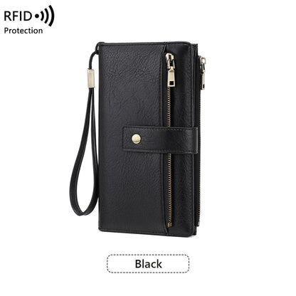 Cartera de mujer de piel con protección RFID