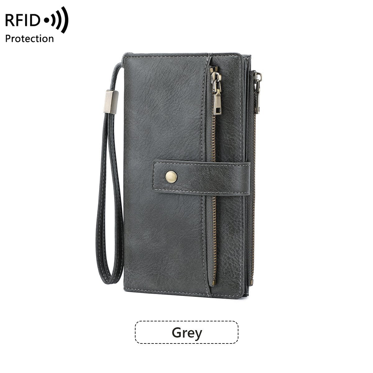 Cartera de mujer de piel con protección RFID