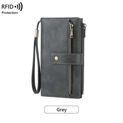 Cartera de mujer de piel con protección RFID